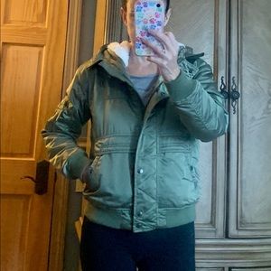 NEW American Eagle Army Green Bomber Winter Coat S